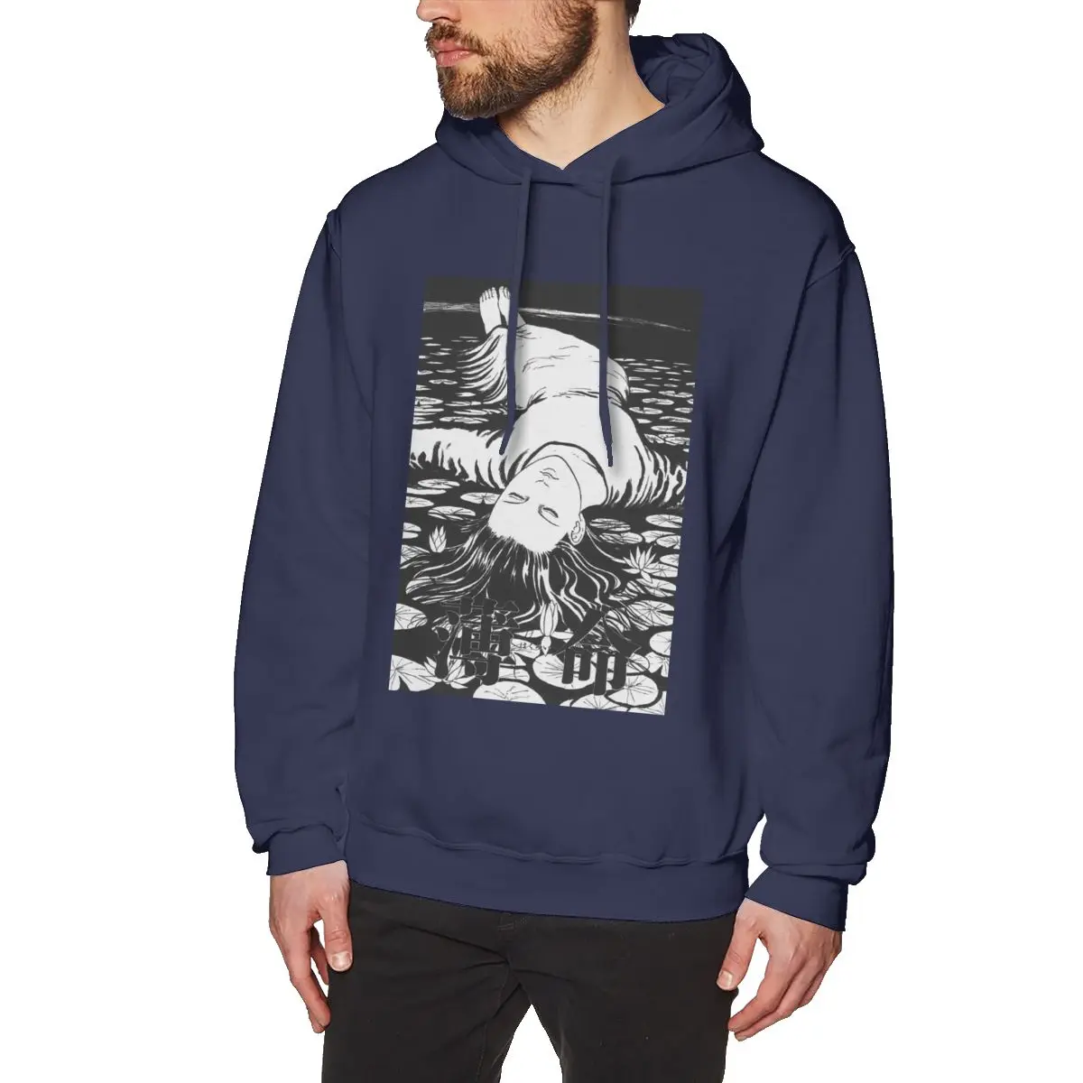 navy Crewneck Junji Ito Dying Young Sweatshirt Новинка года на заказ для мужчин - Цвет: navy