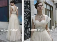 free shipping 2018 sexy backless sweetheart brides bridal gown cap sleeve a line crystal princess long bridesmaid dresses