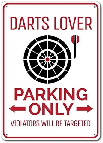 

Darts Parking Sign Metal Tin Sign Metal Sign,Dartboard Sign, Darts Lover Gift,Dart Player Sign-Tin Sign 8x12 Inch