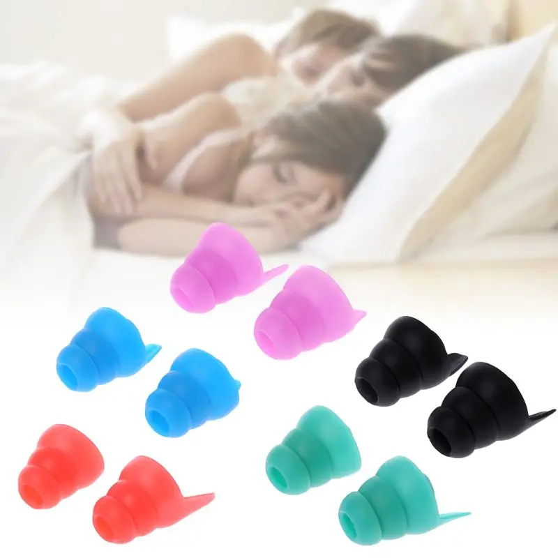 

1 Pair Silicone Earplugs Noise Cancelling Ear Plugs Hearing Protection 5 colors T8DA
