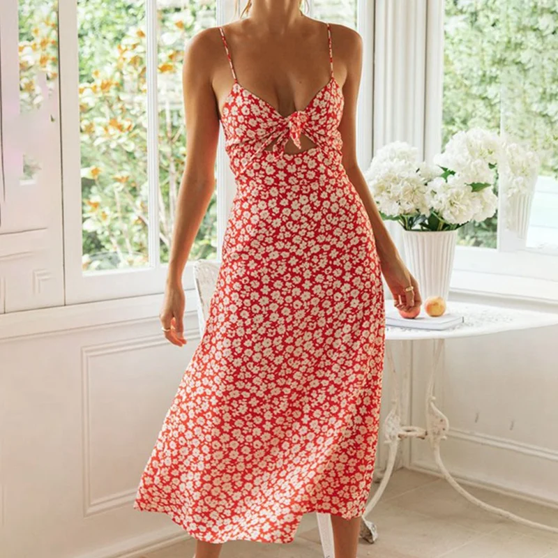 Мини-платье в стиле бохо женское модный пикантный облегающий топ с глубоким