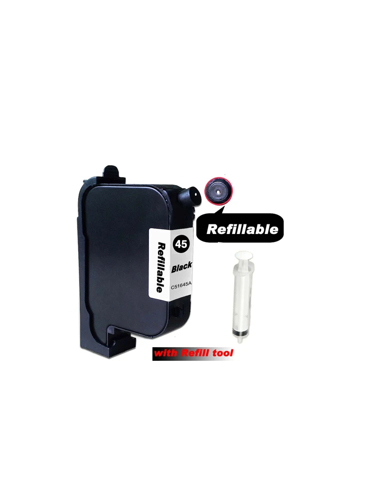 1 шт. черный многоразовый чернильный картридж совместимый для hp45 51645A замена 45