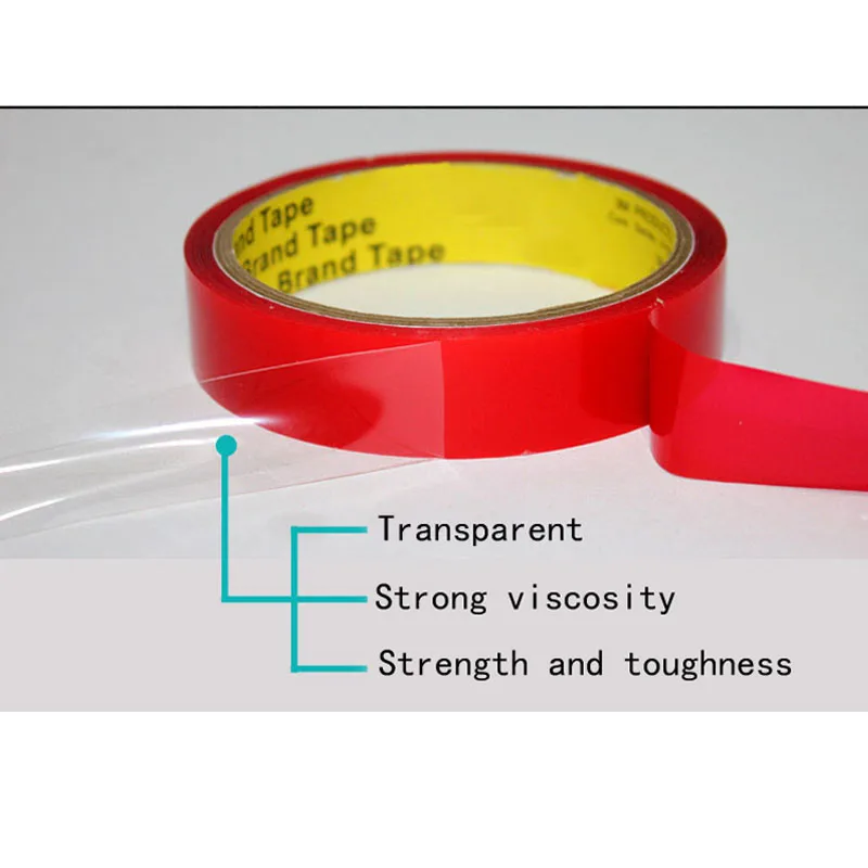 Красный прозрачный силиконовый двухсторонний скотч стикер для автомобиля s