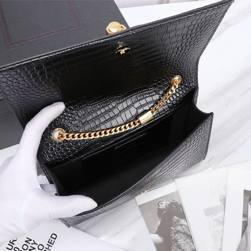 

Роскошная Брендовая женская сумка через плечо LeatherSunset, сумка-мессенджер через плечо из крокодиловой кожи, дизайнерская сумка с кисточками, ...