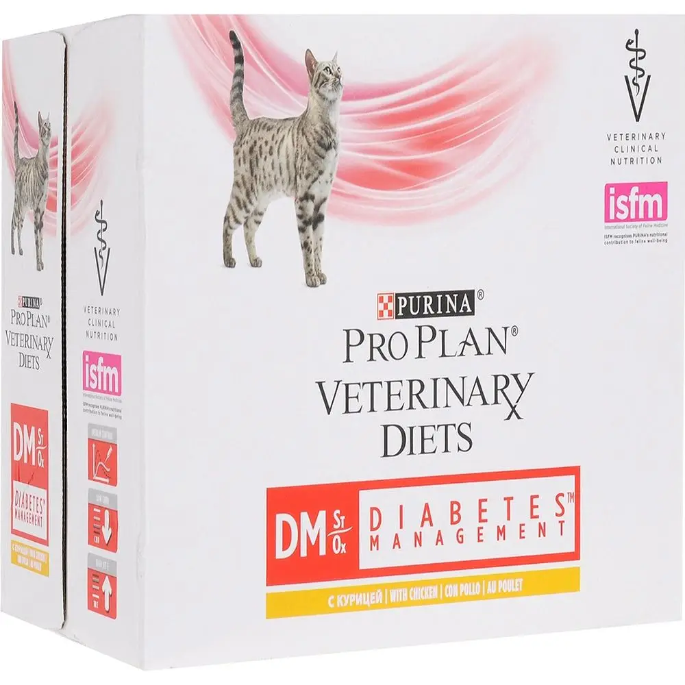 Pro Plan влажный корм для взрослых и пожилых кошек всех пород, при диабете, курица (10шт в уп) 85 гр