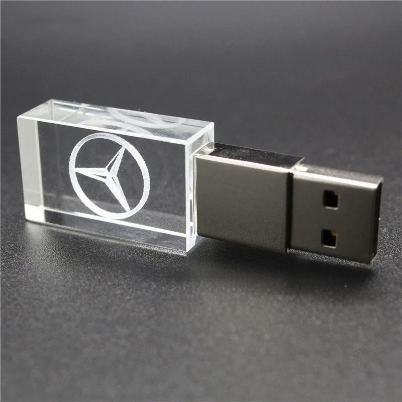 64 Гб кристалл + металл M ercedes kye модель USB флэш-накопитель 4 ГБ 8 16 32 драгоценный