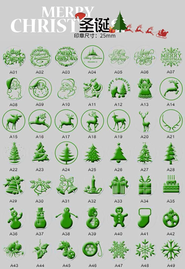 Головка штемпеля Рождественская деревянная печать в стиле ретро для