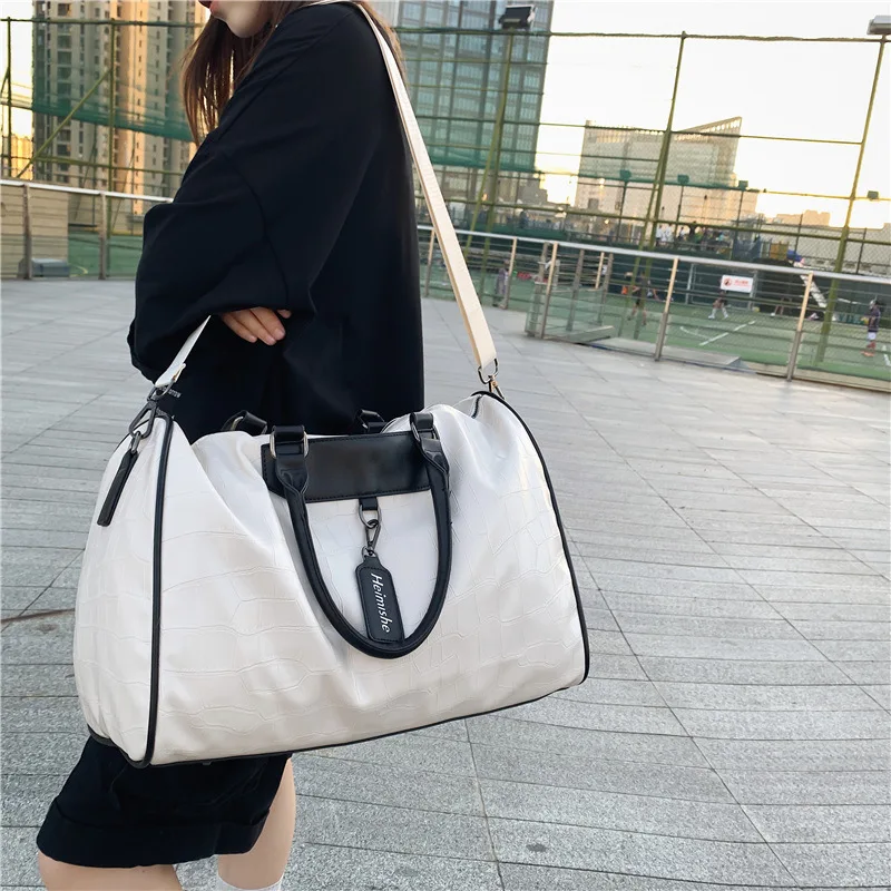 Men's Fashion Brand Soft Leather Hand Luggage Bag Business Trip Travel Storage Bag Training Sports Fitness Bag Women