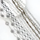 Фурнитура для изготовления ювелирных изделий, 1 м, овальная, бронзовая, серебристая