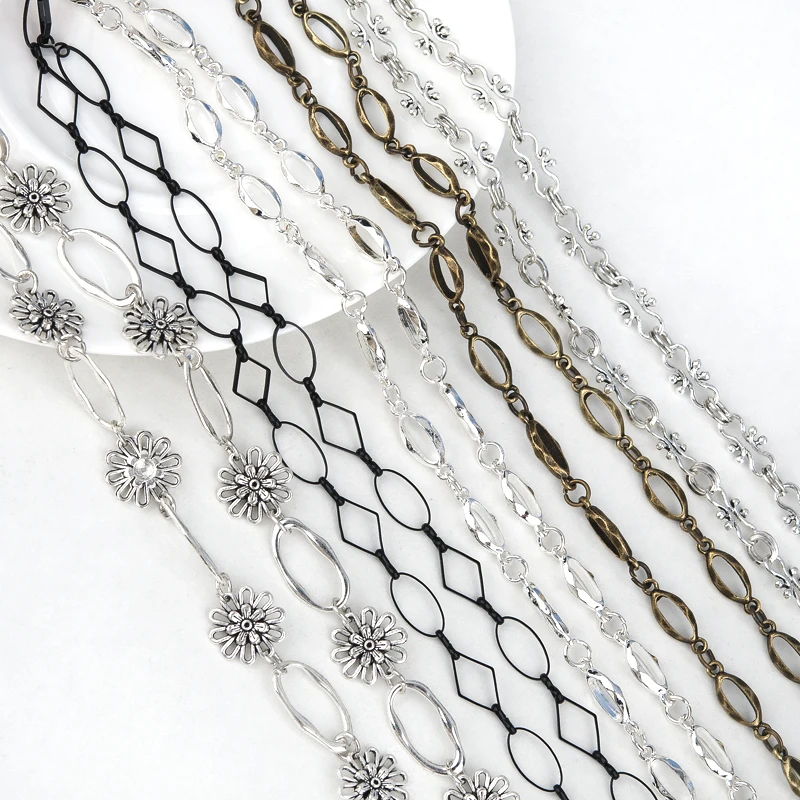 Цепочка Doreen в коробке открытая звеньями 1 м овальная бронзовая серебряная для