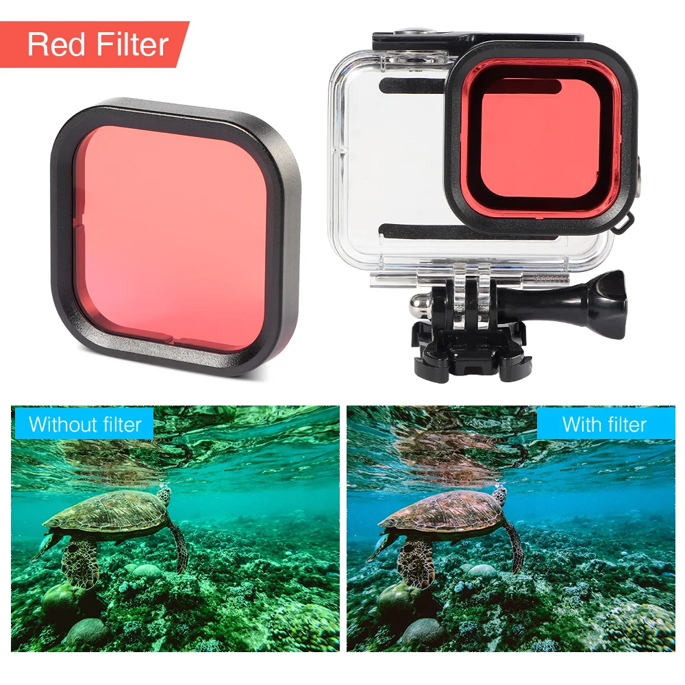 3-в-1 Дайвинг фильтры для объектива для GoPro Hero 8 поляризатор Красный Фиолетовый фильтр объектива для GoPro Hero 8 экшн Камера аксессуары
