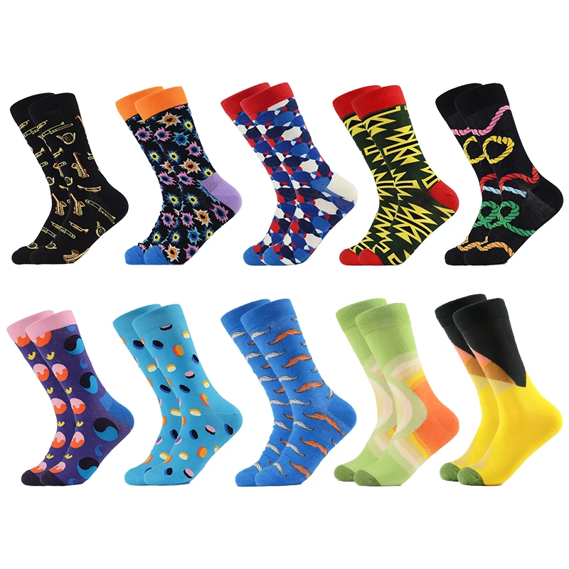 

10 Pairs/ Of Designer Socks High Wholesale Custom Logo Casual Cartoon Socks Women's Socks Printed Comfortable Fashion Men's