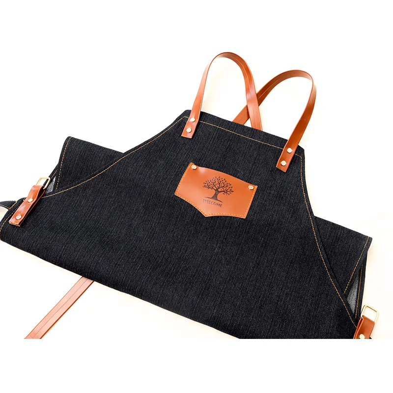 Джинсовый фартук с пользовательским логотипом корейская мода китайский