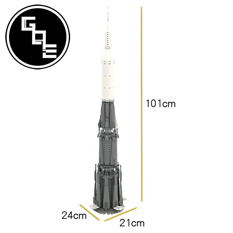 

High-Tech Militay MOC-37172 Soviet N1 Moon Rocket Saturn V Scale Creative Ideal Diy Building Blocks Bricks Toy For Children Gift