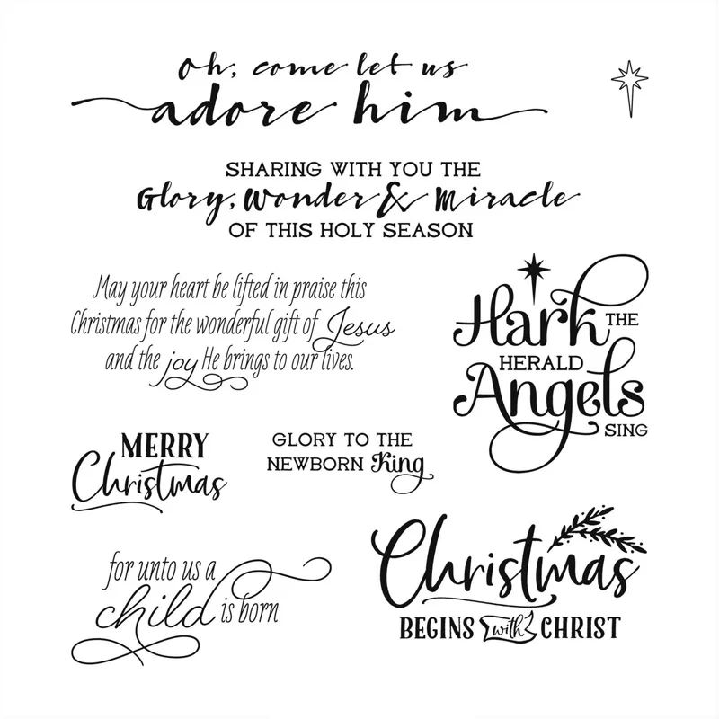 

5.5x5.5inch For Unto Us Stamp Set Christmas Sentiments Transparent Clear Stamps For DIY Scrapbooking Decorative Crafts