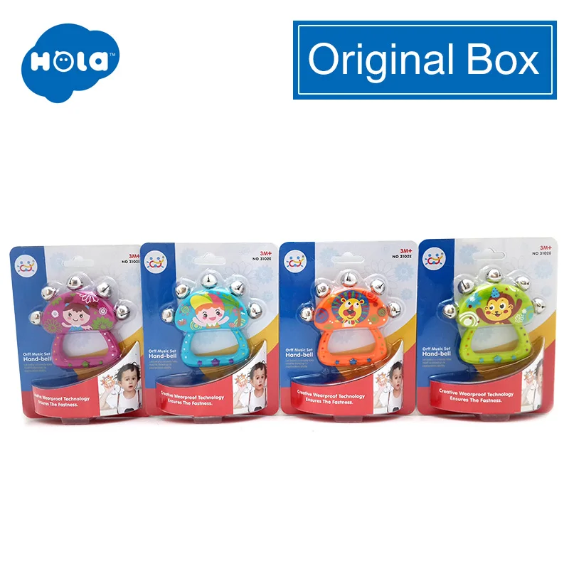 ORIGINAL BOX 1 шт. HOLA 3102E детские погремушки музыкальная игрушка, ручной Колокольчик, Обучающие Ручные погремушки, Игрушка музыкальный инструмент ребенка ручной Колокольчик - Цвет: ORIGINAL BOX