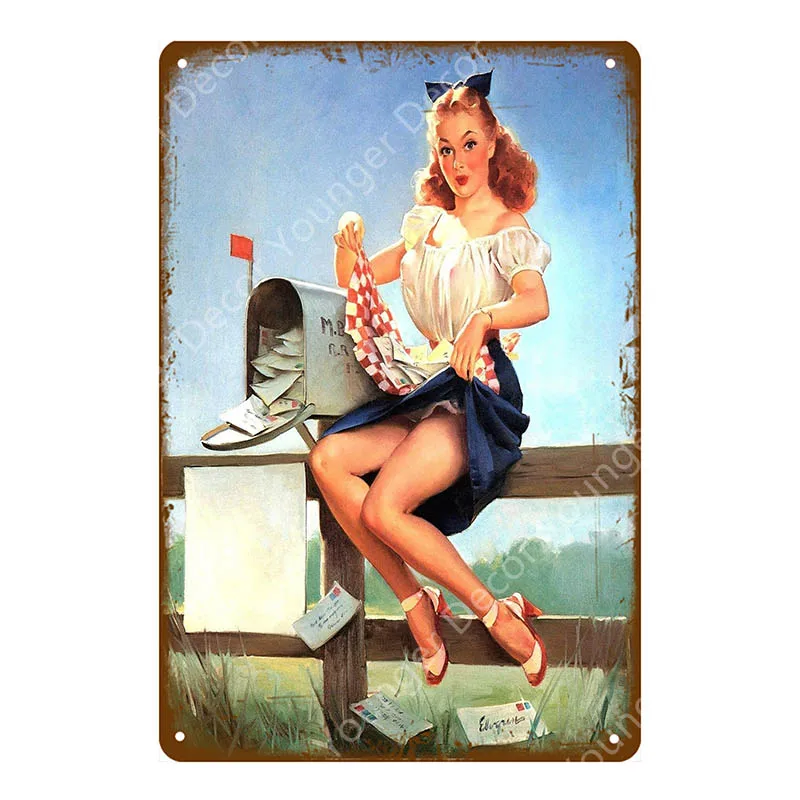 YD6736AI Европа Pin Up девушка плакат металлические жестяные вывески Винтаж Настенный декор живопись бар паб кафе магазин домашний декор сексуальная леди табличка YI-141 - Цвет: YD6736AI