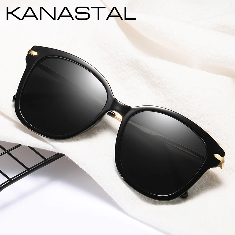 Женские квадратные солнцезащитные очки роскошные поляризационные в оправе из