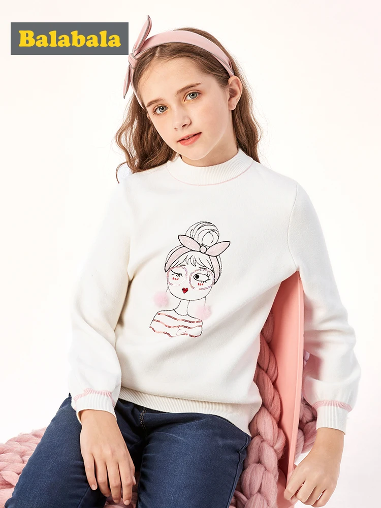 Детская одежда Balabala свитер сезона осень зима 2019 свитеры для девочек теплые милые