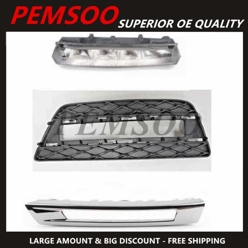 1 комплект новый передний левый боковой бампер и хромированный гриль светильник