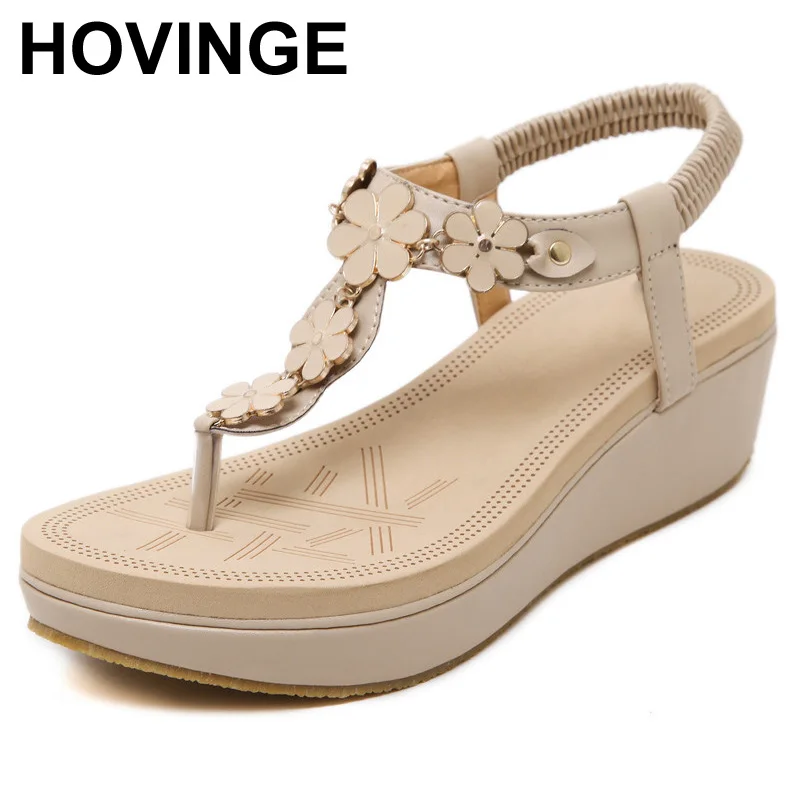 HOVINGE новые летние женские босоножки из искусственной кожи Модная Повседневная