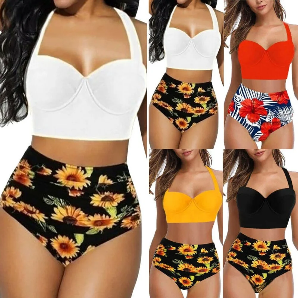 

Ladies Push-Up Padded Bikini Set Strappy Bathing Suit Swimsuit Swim Beachwear