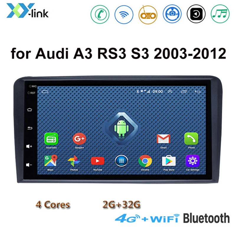 Автомобильный мультимедийный видео плеер для Audi A3 RS3 S3 2003-2012 Android 8 1 9 дюймов