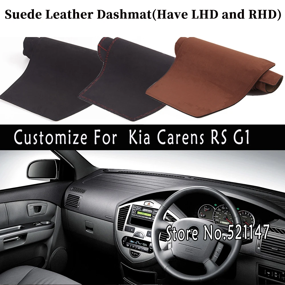 

Аксессуары для стайлинга автомобиля, замшевый кожаный коврик для приборной панели, коврики для приборной панели для Kia Carens RS G1 1999 - 2006 2000 2001 ...