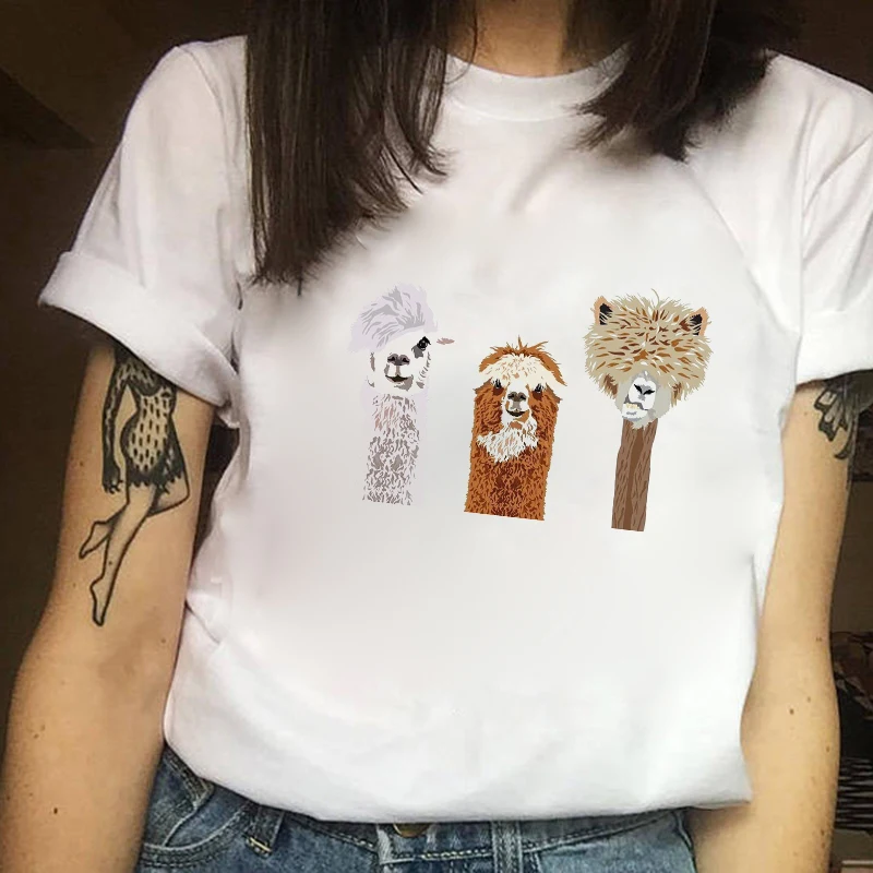 LUSLOS милые миленькие в японском стиле (Каваий ламы принт для женщин Летняя