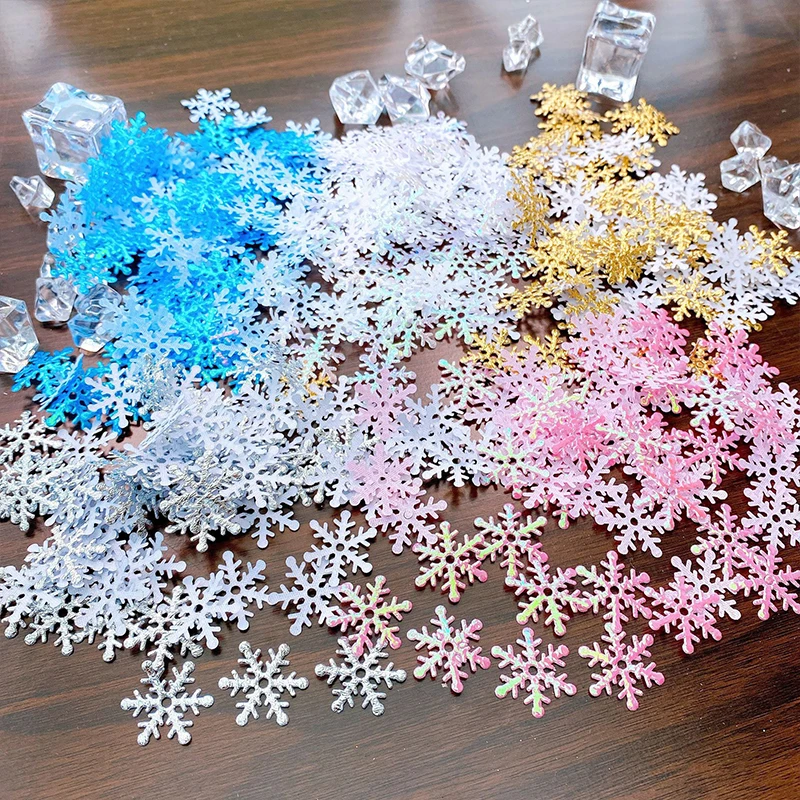 200/300Pcs Christmas Snowflakes Confetti Artificial Snow Xmas Tree Ornaments Decorations for Home Wedding Party Decor - купить по