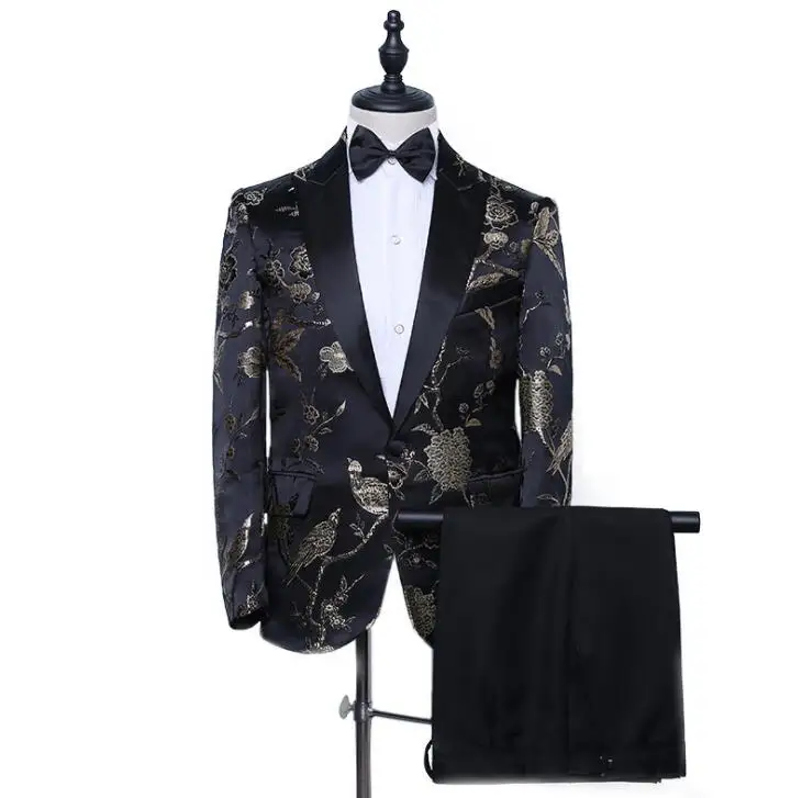 

Мужской костюм для жениха, пиджак, мужские свадебные костюмы, костюм певицы, звездный стиль, танцевальная сценическая одежда, официальное п...
