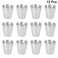 12pcs liquor cup stainless steel shot cups portable drinking tumbler spirits cup wine cups sauce holder for home 703045ml