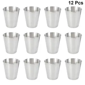 12 шт., портативная чашка для напитков из нержавеющей стали, стакан для напитков, винные чашки, подставка для соуса для дома (703045 мл)