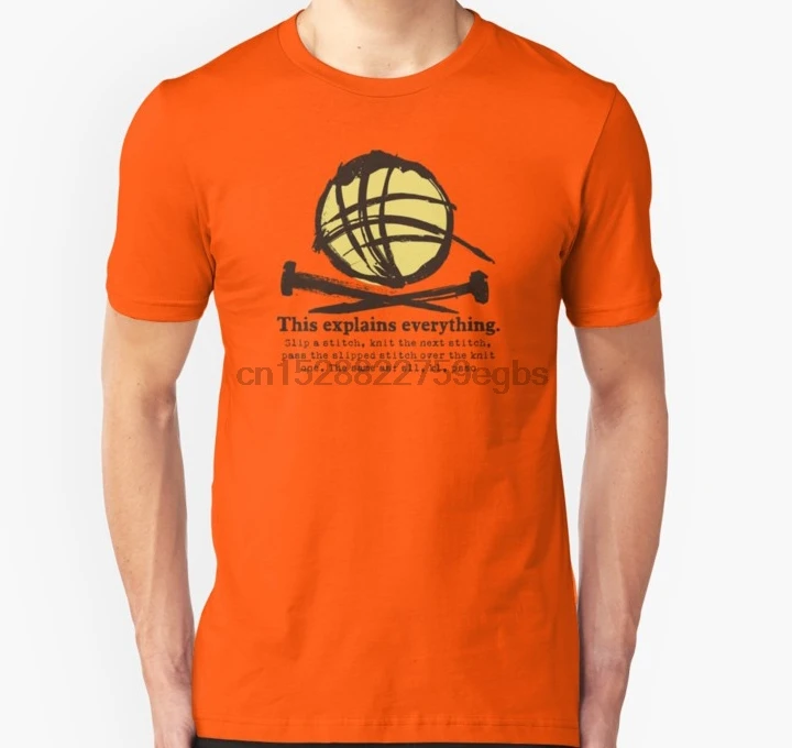 

Men tshirt Funny knitting needles ball of yarn jargon T Shirt women T-Shirt tees top