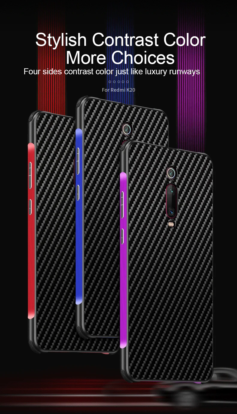 Роскошный Алюминиевый металлический чехол для Xiaomi mi 9 T/Pro/Red mi K20/Pro ультра тонкий жесткий карбоновый элемент задняя крышка чехол красный mi K20