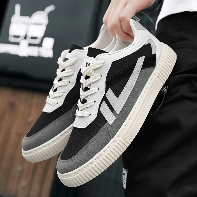 

Мужские парусиновые туфли, высокие и низкие, модные, подходящие к цвету, осень