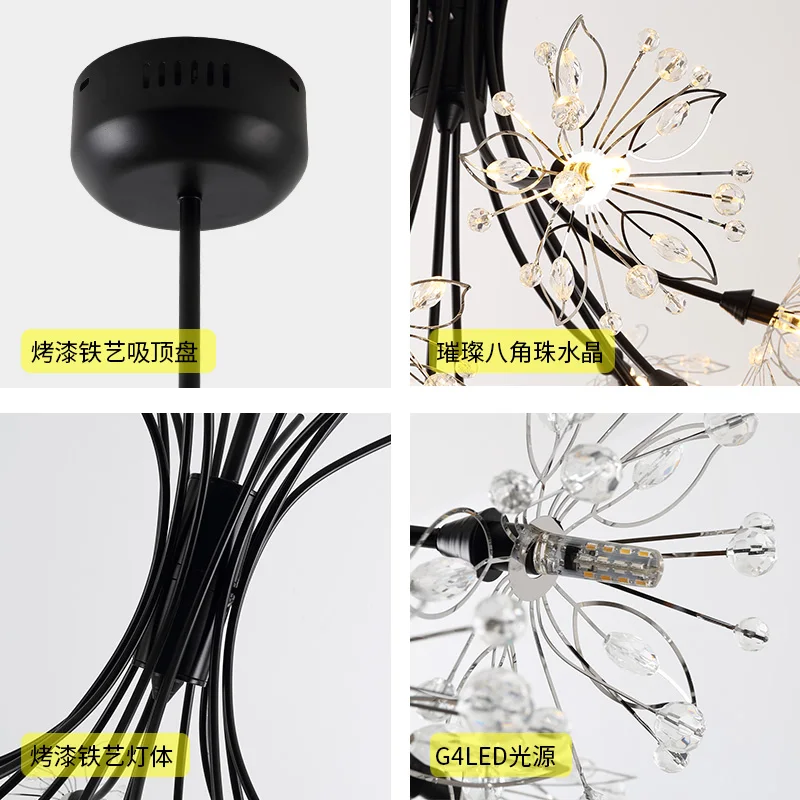 

New Modern led chandelier luxury crystal chandelier dining room chandelier black/gold/silver bedroom lighting bouquet chandelier