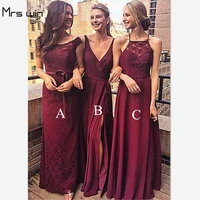 mrs win bridesmaid dresses long plus size vestido madrinha for girls elegant sleeveless women wedding party dress under 50 hr064