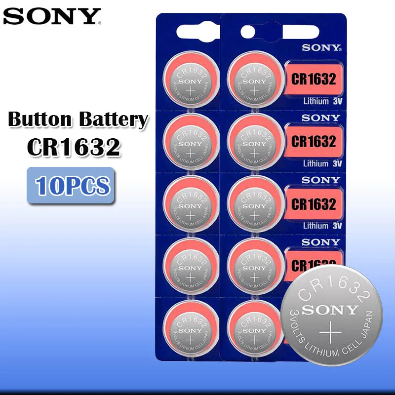 10 шт./лот sony CR1632 3V оригинальная литиевая батарея для часов пульт дистанционного управления калькулятор CR1632 кнопочный Миниатюрный элемент питания