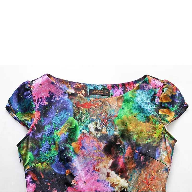 Новинка 2020 летнее женское платье с рукавом и цветочным принтом облегающее из