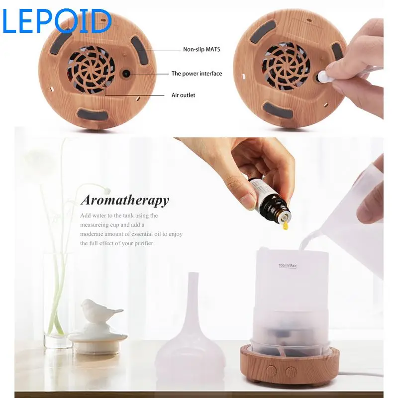 LEPOID тумана 3D Стекло увлажнитель воздуха с светодиодный ночной Светильник арома