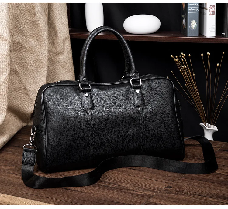 

PU Korean Style Fashion Men's Handbags Classic Solid Color All-match Shoulder Bags Large Capacity Handbag New Trend 2021 Hot