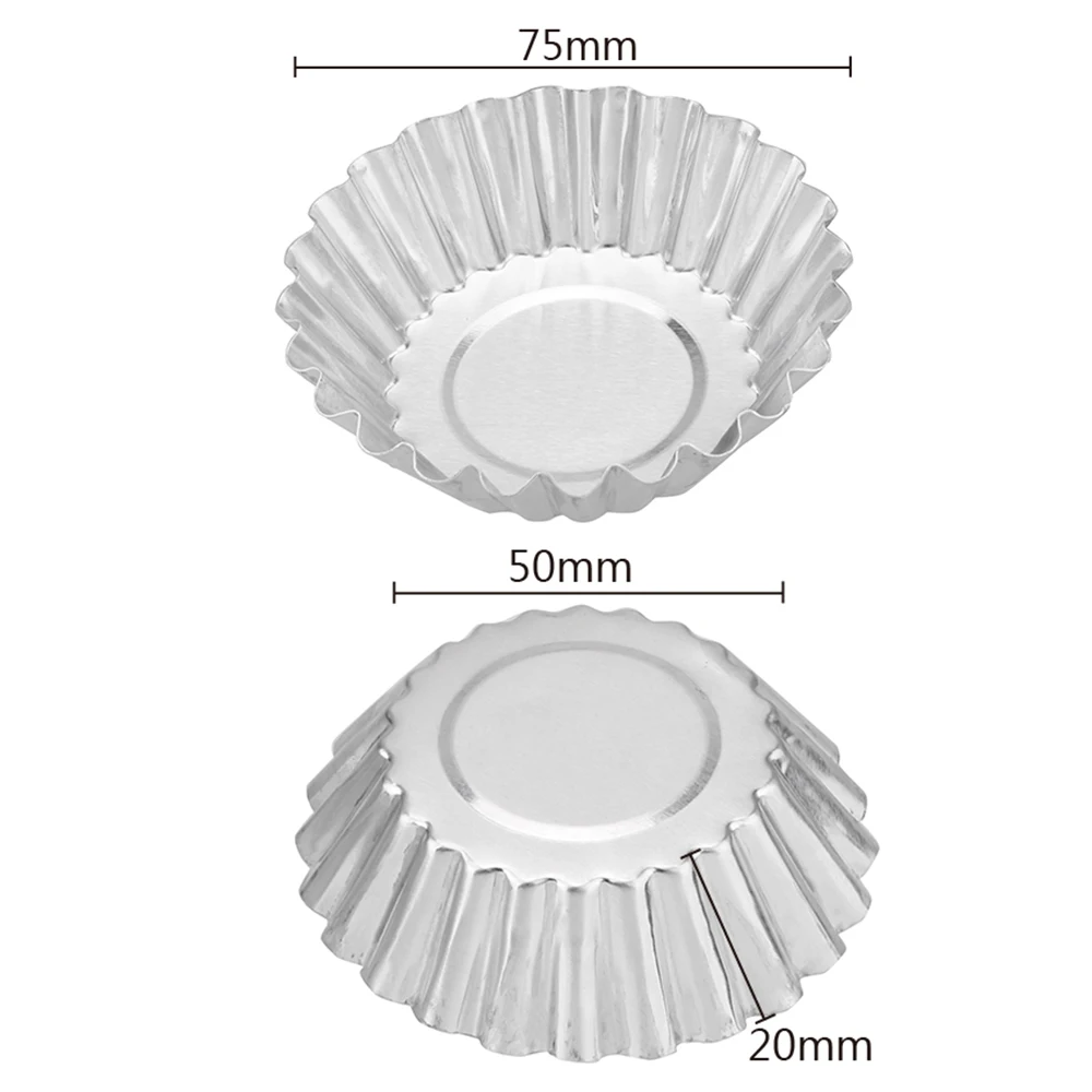

Pudding Jelly Mold Bakeware Aluminum Alloy 10pcs/set Muffin Baking Cup Flower Shape Cupcake Mold Non-stick Ripple Egg Tart Mold