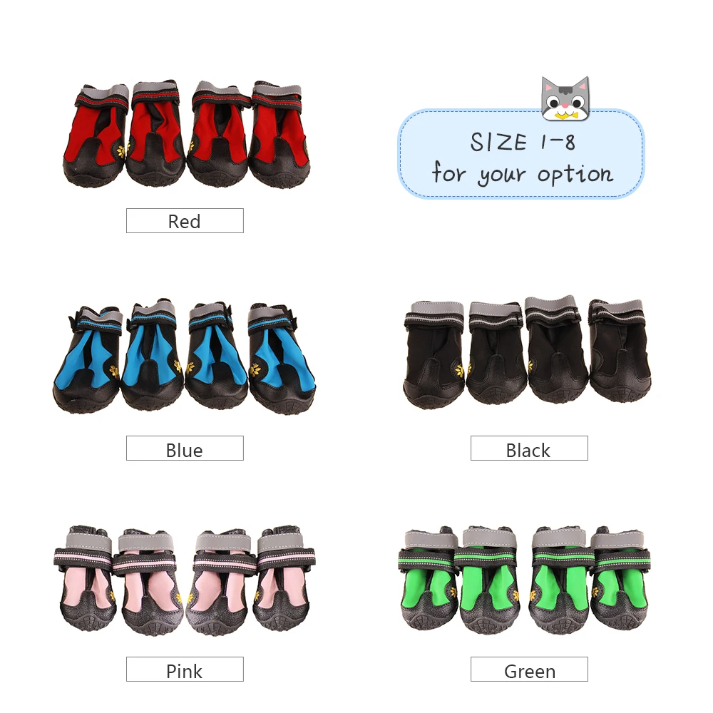 4 шт./компл. сапоги для собак Щенок ноги защитная обувь с креплением ремни зимняя