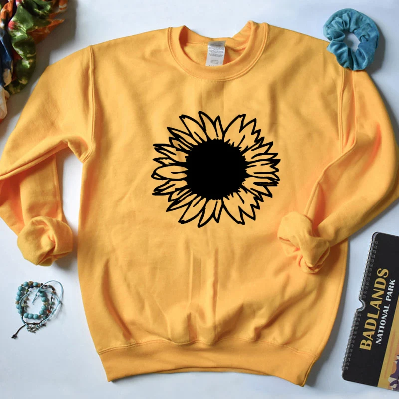 

Big sunflower graphic women fashion pure cotton grunge tumblr aesthetic sweatshirt party hipster pullovers art top drop shipping