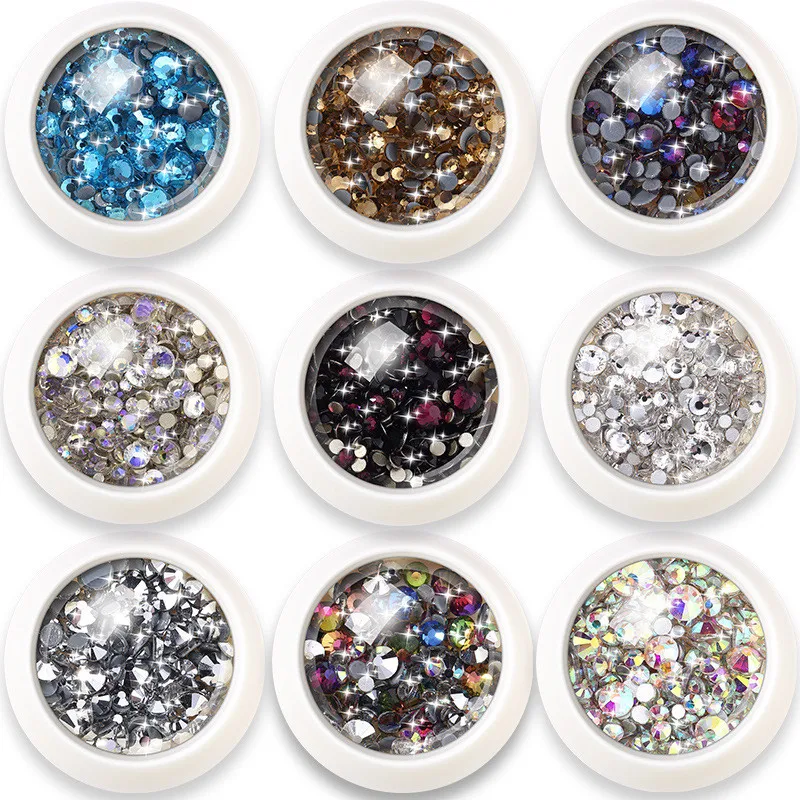 

1 шт. высокое качество супер вспышка Иллюзия плоское дно трехмерные круглые размеры разноцветные Стразы DIY материалы для ногтей