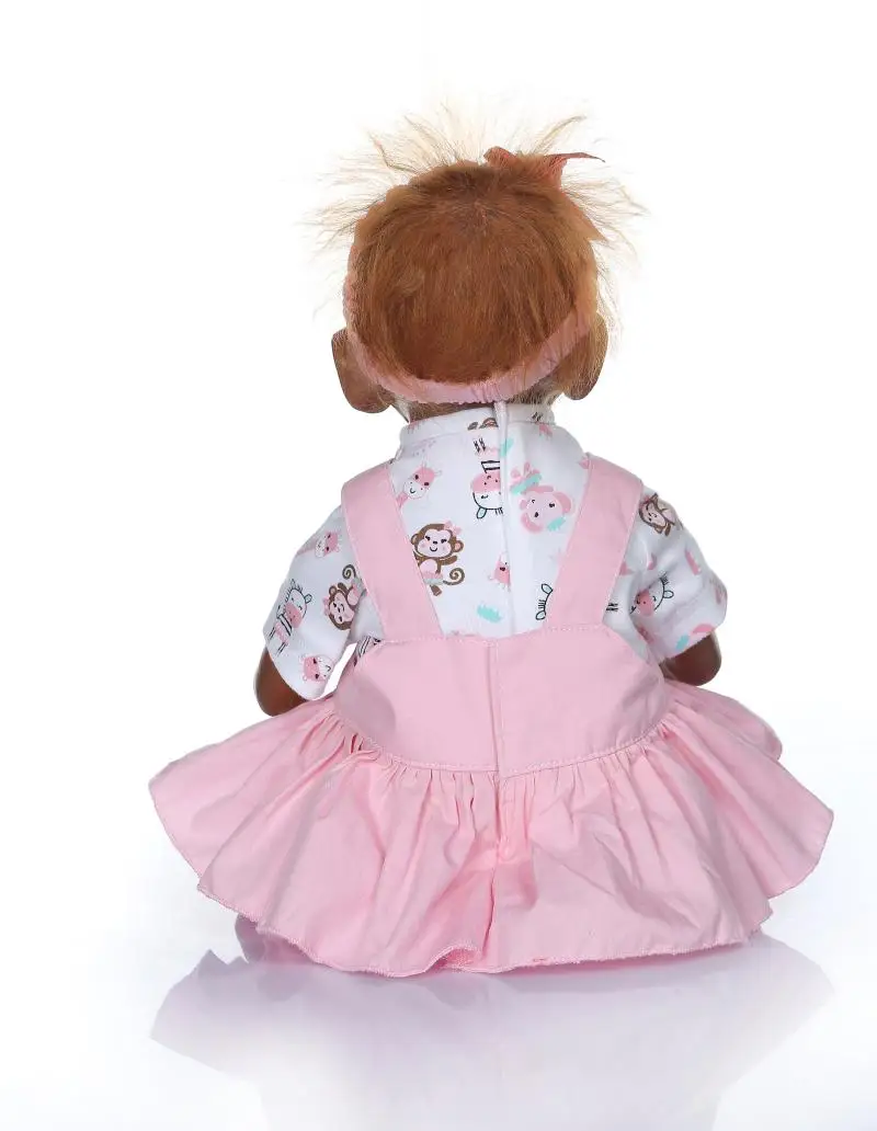 NPK New 52CM handmade detailed paint reborn baby Monkey newborn silicone doll Cosplay Apes bebe Boneca macaco | Игрушки и хобби