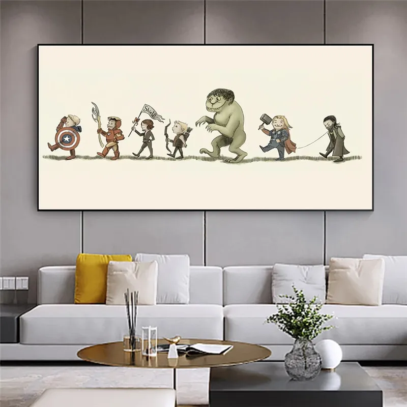 Милая Картина на холсте Marvel Мстители Капитан Америка Железный человек комиксы