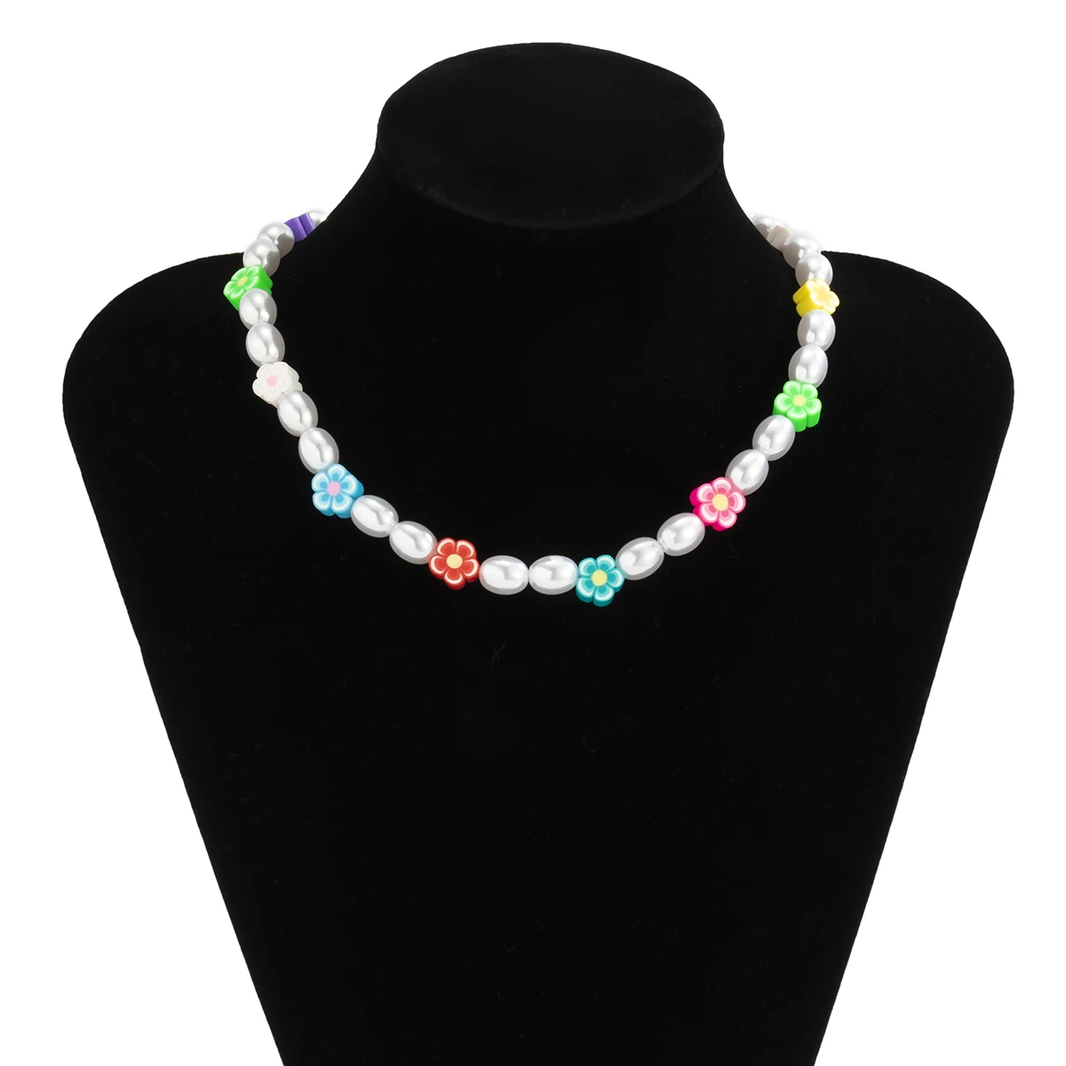 

PuRui Bohemia Colorful Flower Pearl Beads Choker Necklace for Women Fashion Choker Collar Girl Trendy Necklace 2021 Jewelry Gift