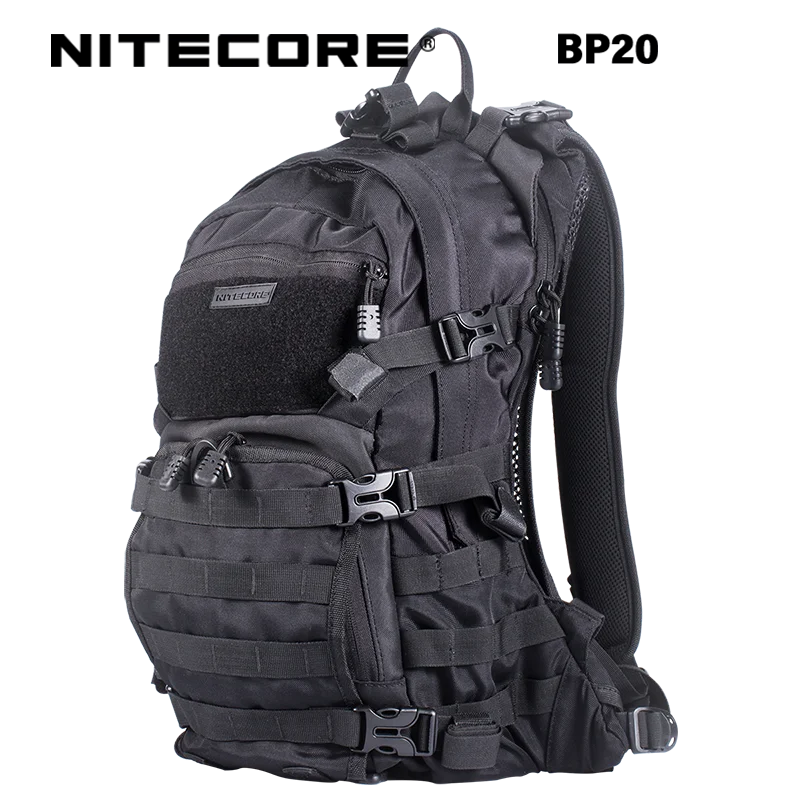 NITECORE BP20 Multi-purpose backpack 20 Liters wear-proof 1000D nylon fabric Tactical Side Tools Bag Laptop Computer Backpacks